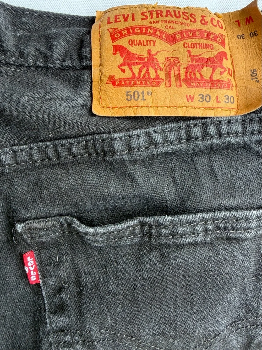 Levi's 501 Original Fit Straight Leg Black Jeans W30 L30